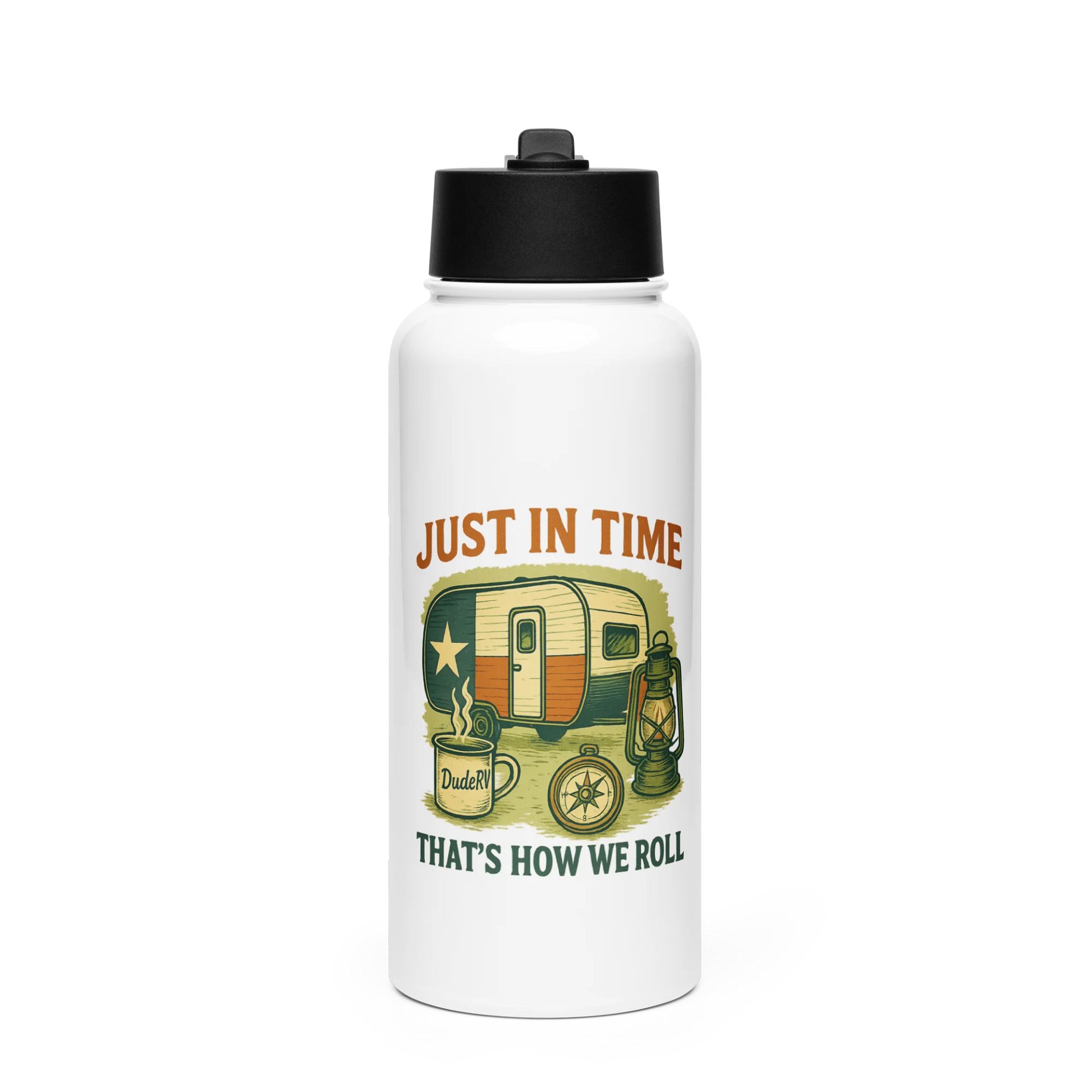 Rustic Texas Flag Camping Water Bottle product image (1)