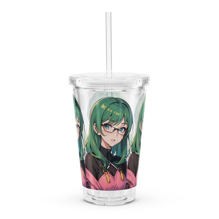 (Green WAIFU) K Clear Plastic Tumbler product image (2)
