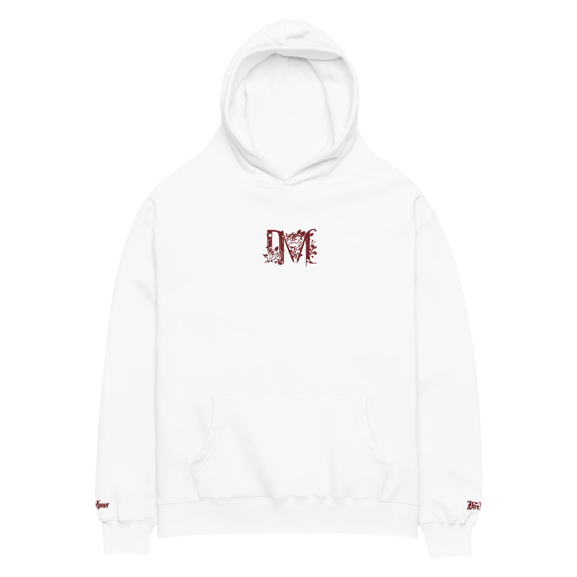 Official Dire Manor White N Red Embordered Hoodie product image (5)