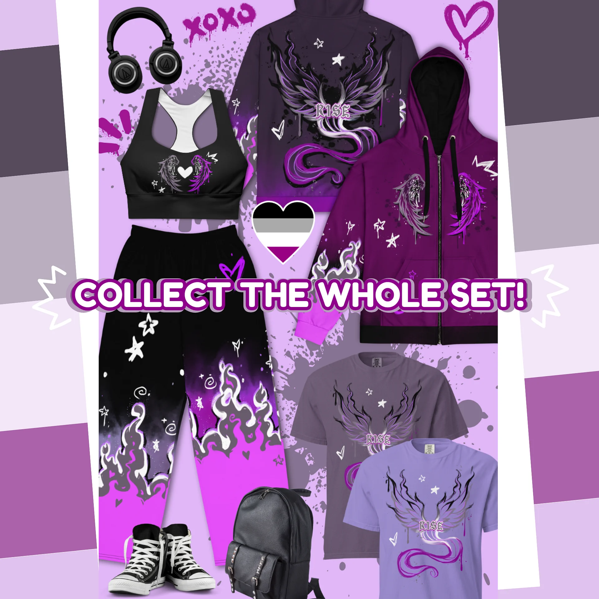 RISE Collection: Subtle Asexual Pride Phoenix Tee product image (6)