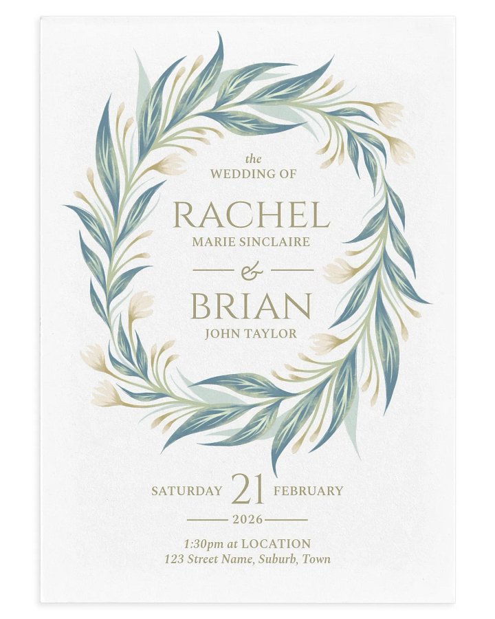 Budding Vines Wedding Invitation Suite - Cream product image (1)