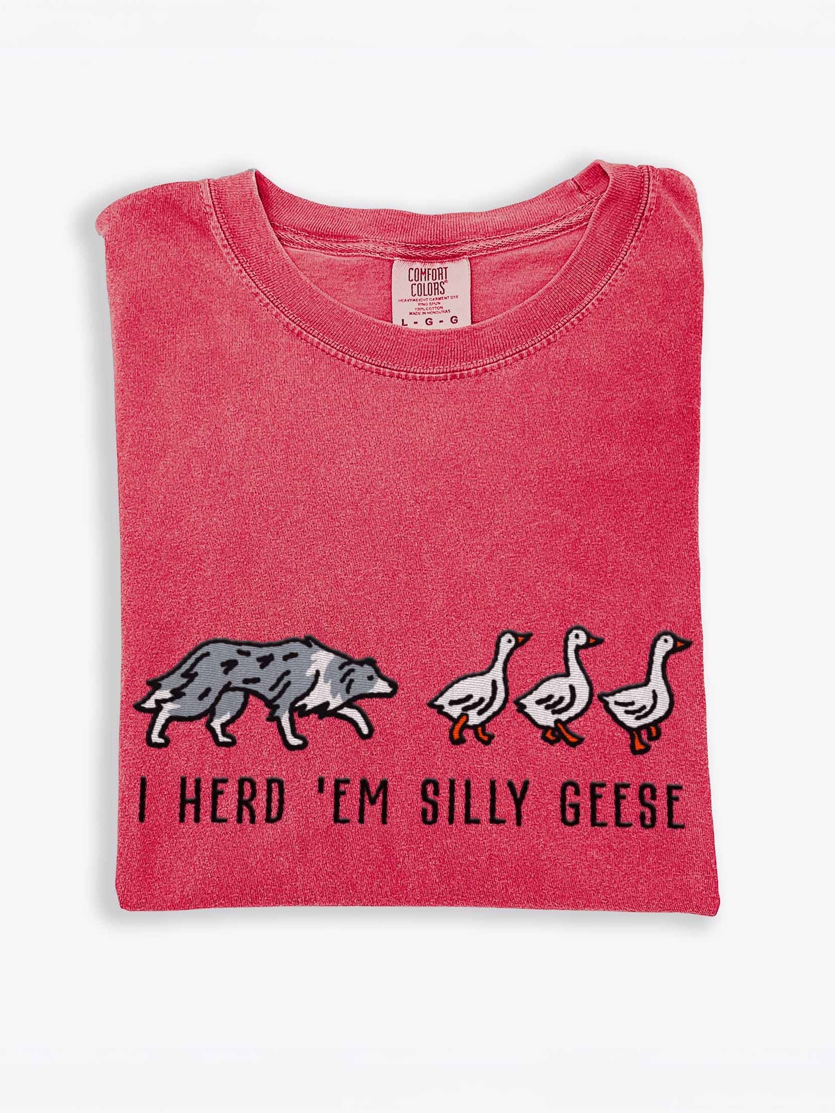 I Herd 'Em Silly Geese T-Shirt(Embroidered) of a Border Collie(Blue Merle) product image (2)