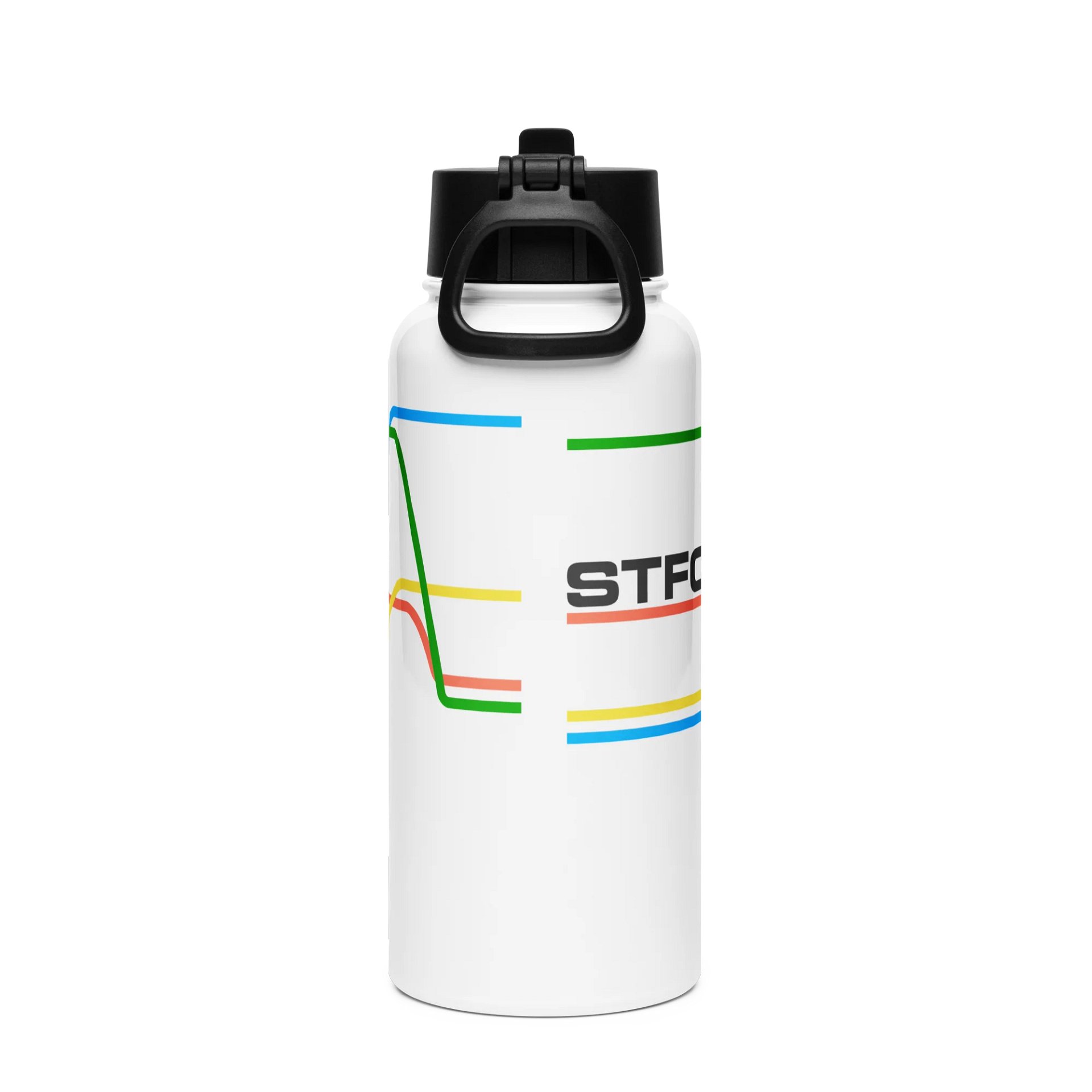80s inspired STFC.PRO graph lines Water Bottle product image (2)