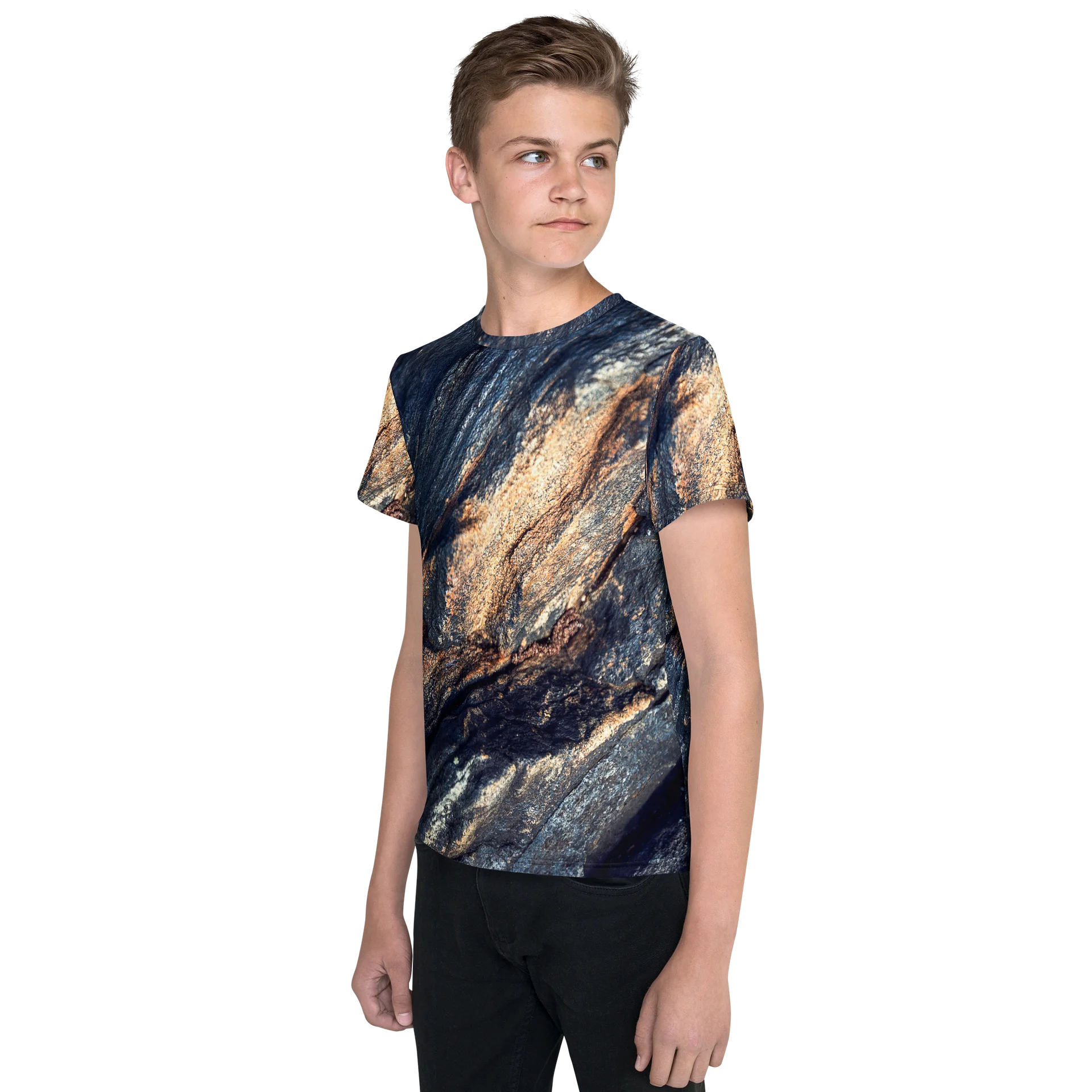 Obsidian Vein All-Over Print Youth Crew Neck T-Shirt product image (3)