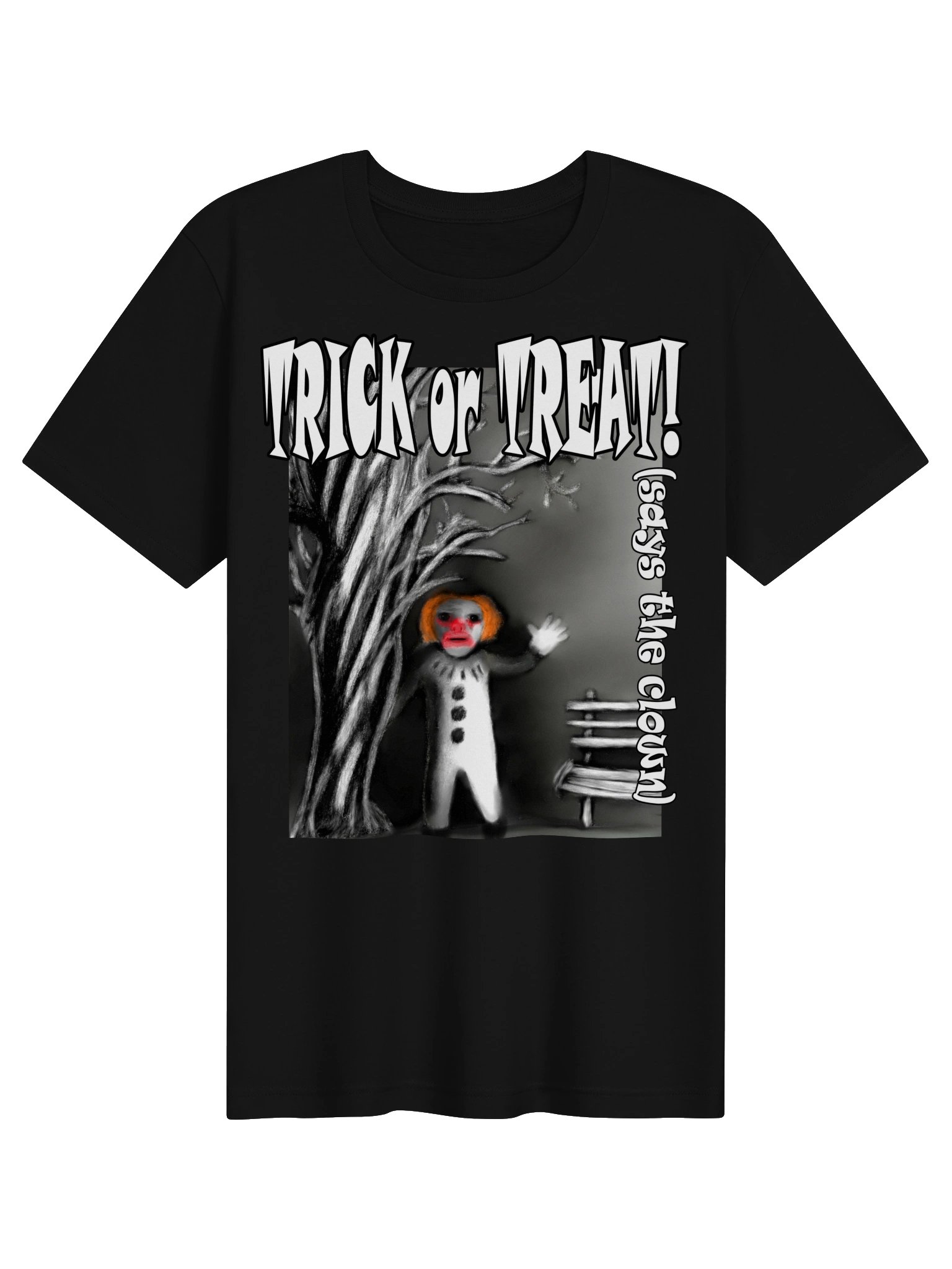 Clown "Trick or Treat" T-Shirt. Unisex Bella+Canvas Supersoft T-Shirt product image (1)