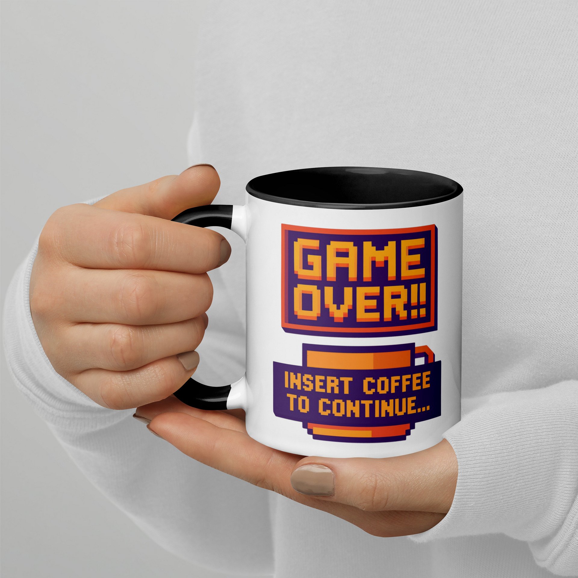 Game Over Insert Coffee to Continue Mug | Retro Gamer Coffee Mug | Funny Gaming Gift for Gamers product image (9)