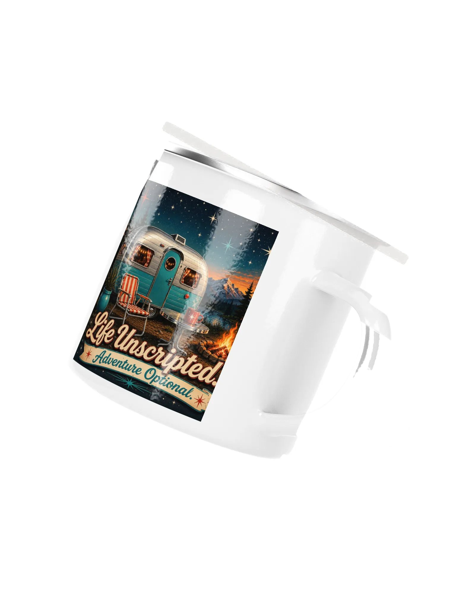 Life Unscripted. Adventure Optional. Enamel Camp Mug product image (3)