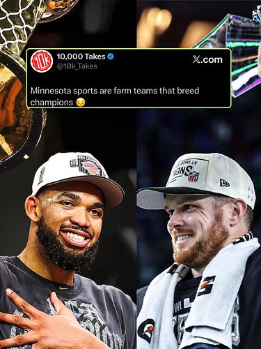 Add KAT to the list of Minnesota athletes who go on to win right after leaving...

#minnesotatimberwolves #minnesotavikings #...
