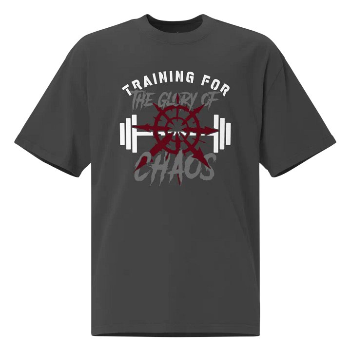 Training for the Glory of Chaos Oversized Unisex Gym T-Shirt | Warhammer 40K Chaos Inspired product image (1)