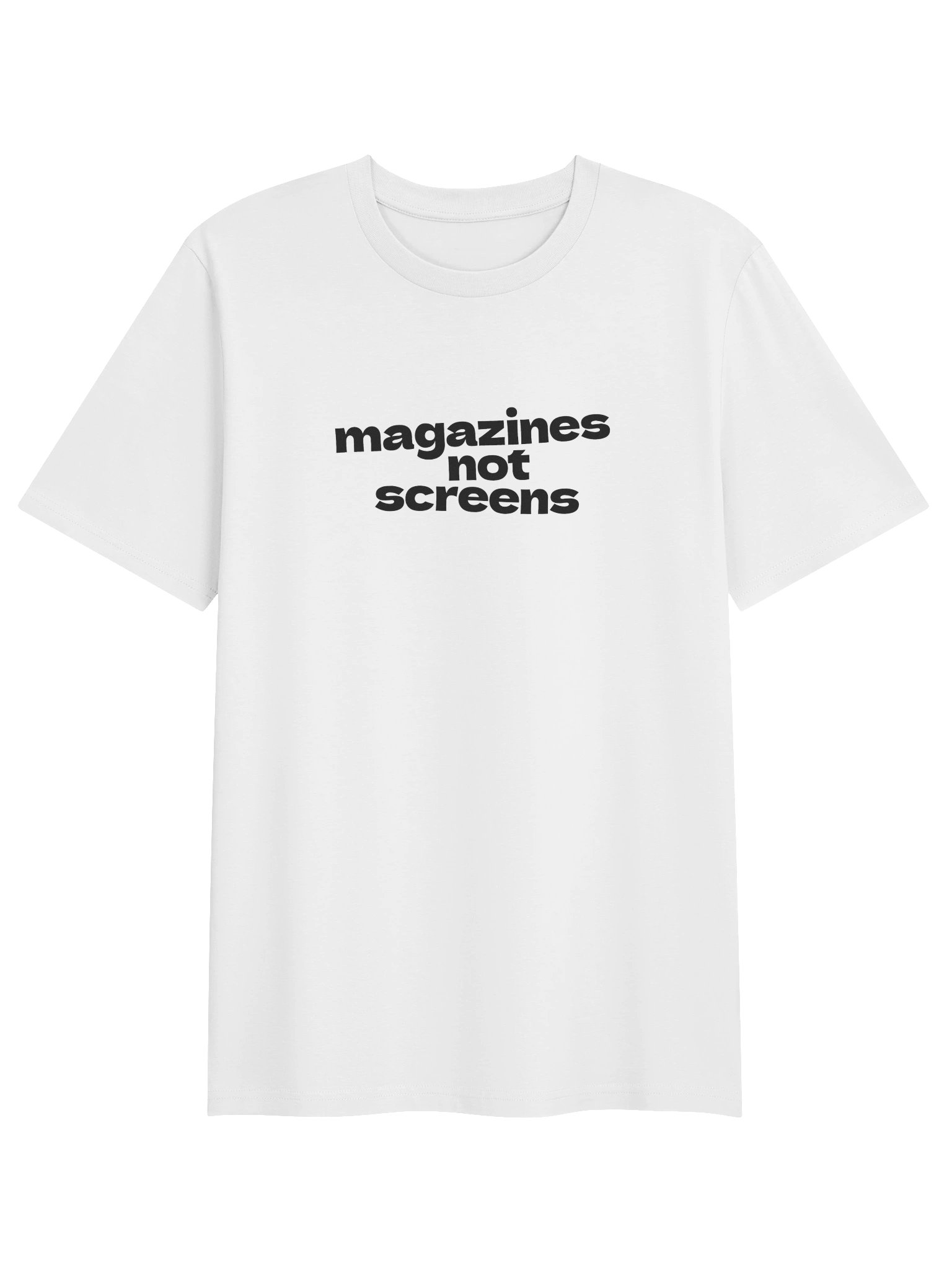 Magazines Not Screens white regular tee product image (1)