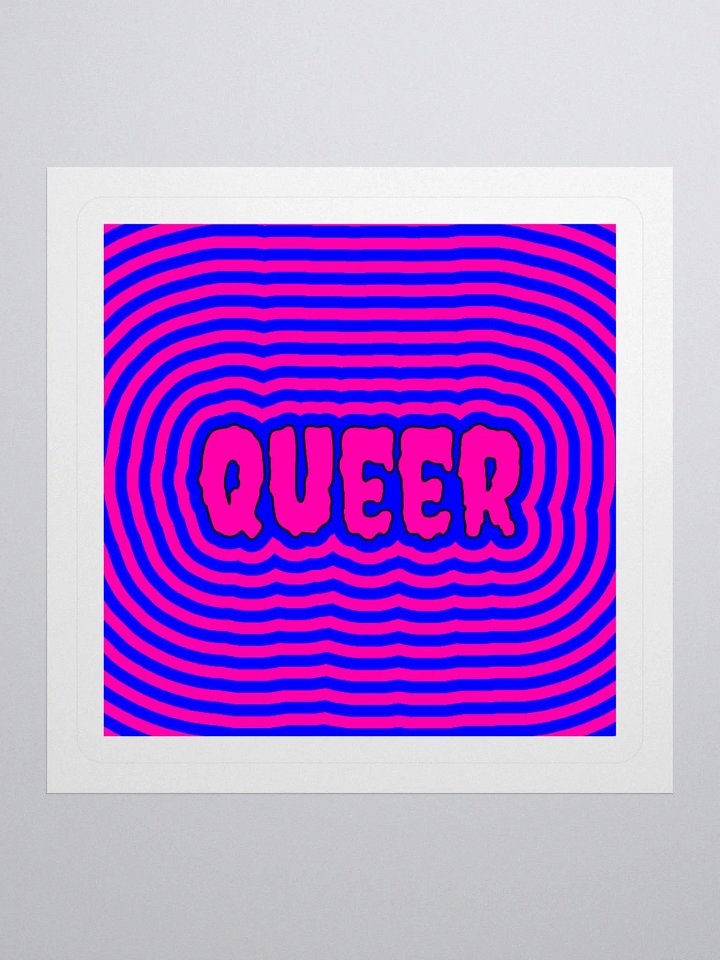 Cotton Candy Color Creepy Queer Sticker, Psychedelic Blue Pink Pride Art product image (1)