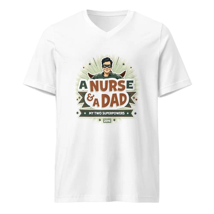 Superhero Nurse & Dad V-Neck Tee product image (5)