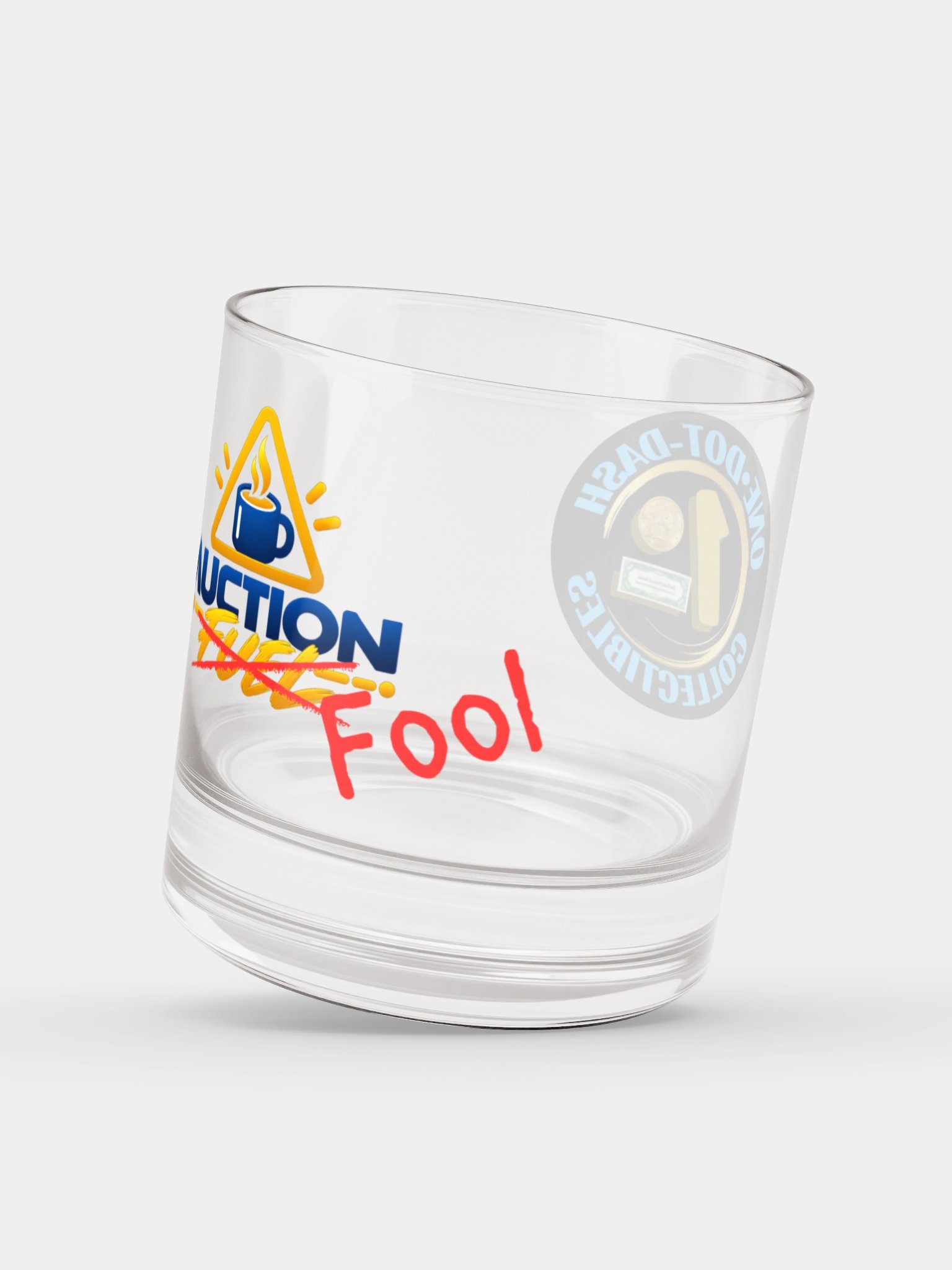 One Dot Dash Logo "Auction Fool" Rocks Glass product image (3)