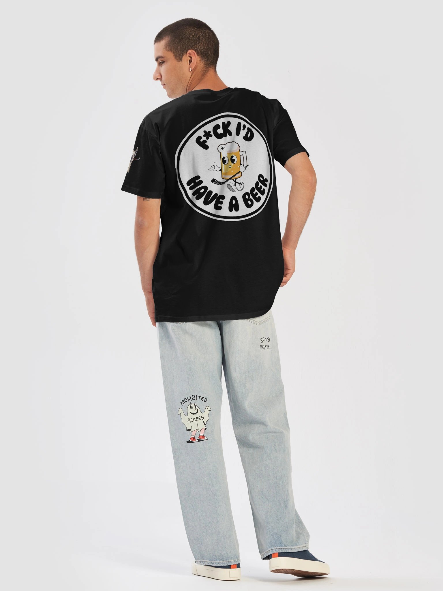 Thumbs-Up Beer Mug Hockey T-Shirt product image (6)