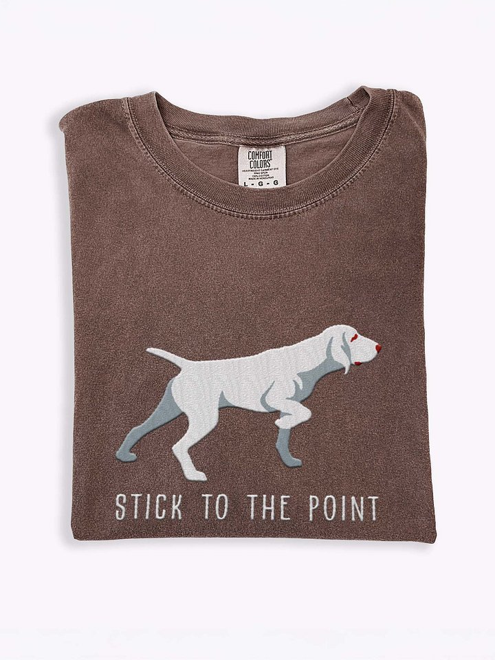 Stick to the Point T-Shirt(Embroidered) of a Bracco Italiano(White) product image (1)