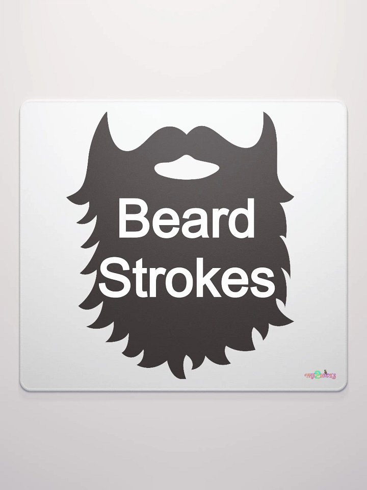 Black Beard Strokes Gaming Mouse Pad (White) product image (1)