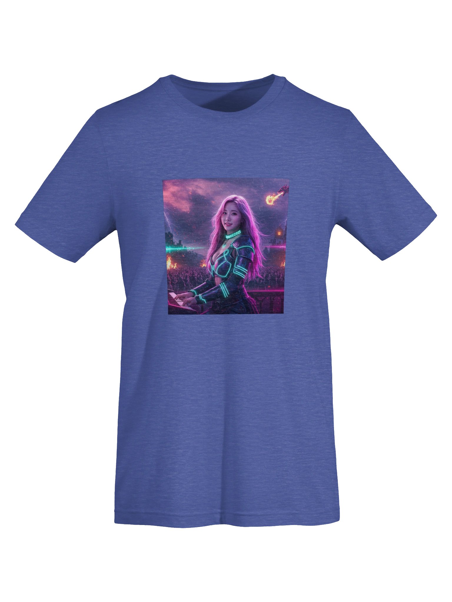 Deltasona Unisex Supersoft Cotton T-Shirt - Heather True Royal product image (5)