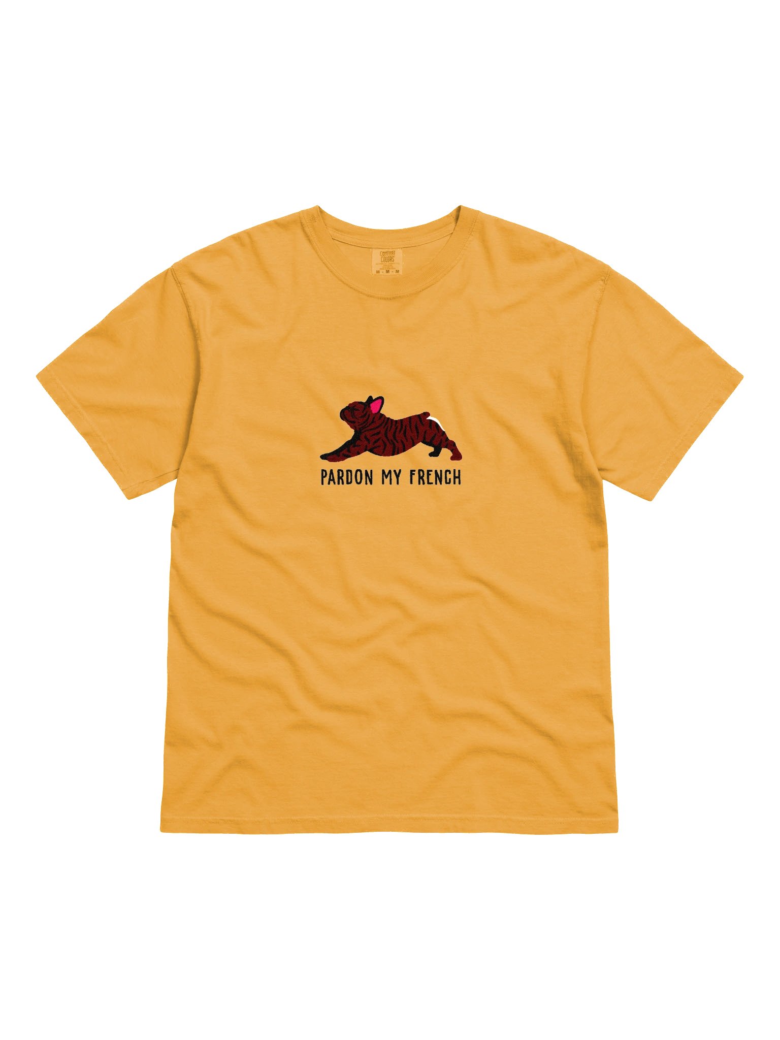 Pardon My French T-Shirt(Embroidered) of a French Bulldog(Brindle) product image (4)