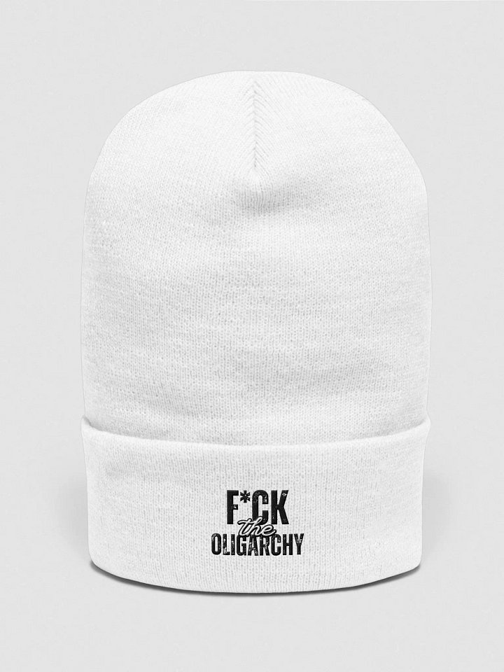 F*ck the Oligarchy Cuffed Beanie (lighter colors) product image (1)