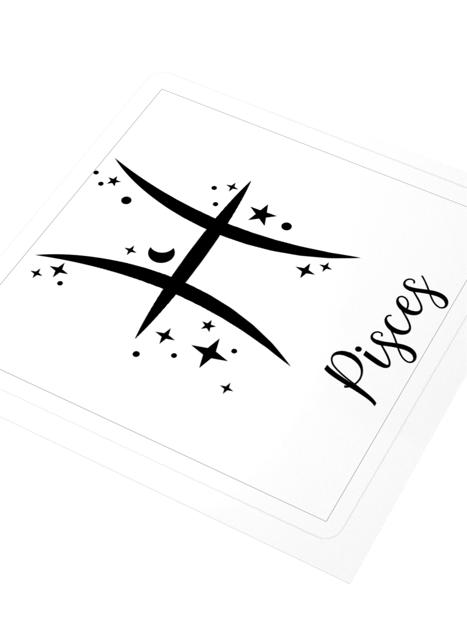 Pisces Zodiac Sticker — Minimalist Celestial Glyph Design product image (3)