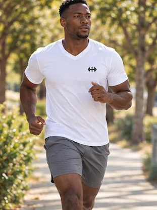 His House Mens Performance V-Neck T-Shirt - White by His House
