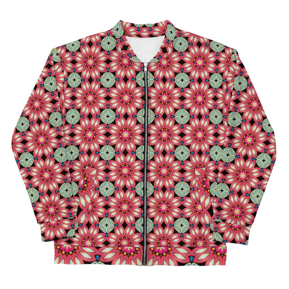 Fractal Batik Maroon Bomber Jacket product image (5)