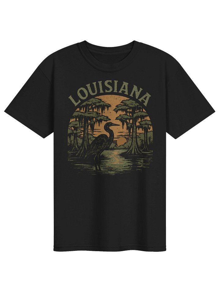 Louisiana Bayou Heron T-Shirt | Vintage Southern Swamp Travel Tee product image (1)