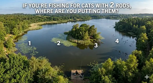 where you putting your two rods?!  #fishing #catfishfishing 