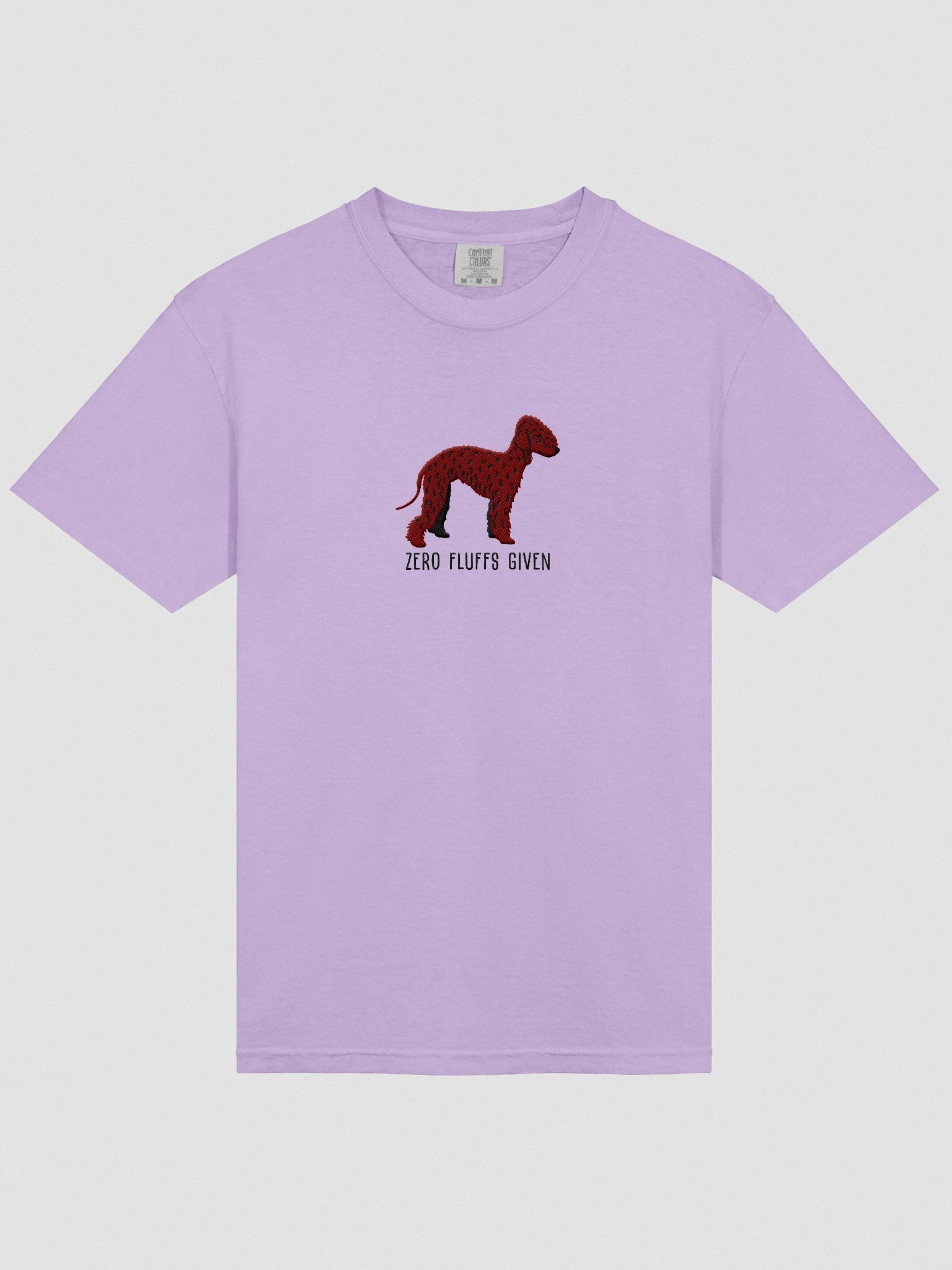 Zero Fluffs Given T-Shirt(Embroidered) of a Bedlington Terrier(Chocolate) product image (6)
