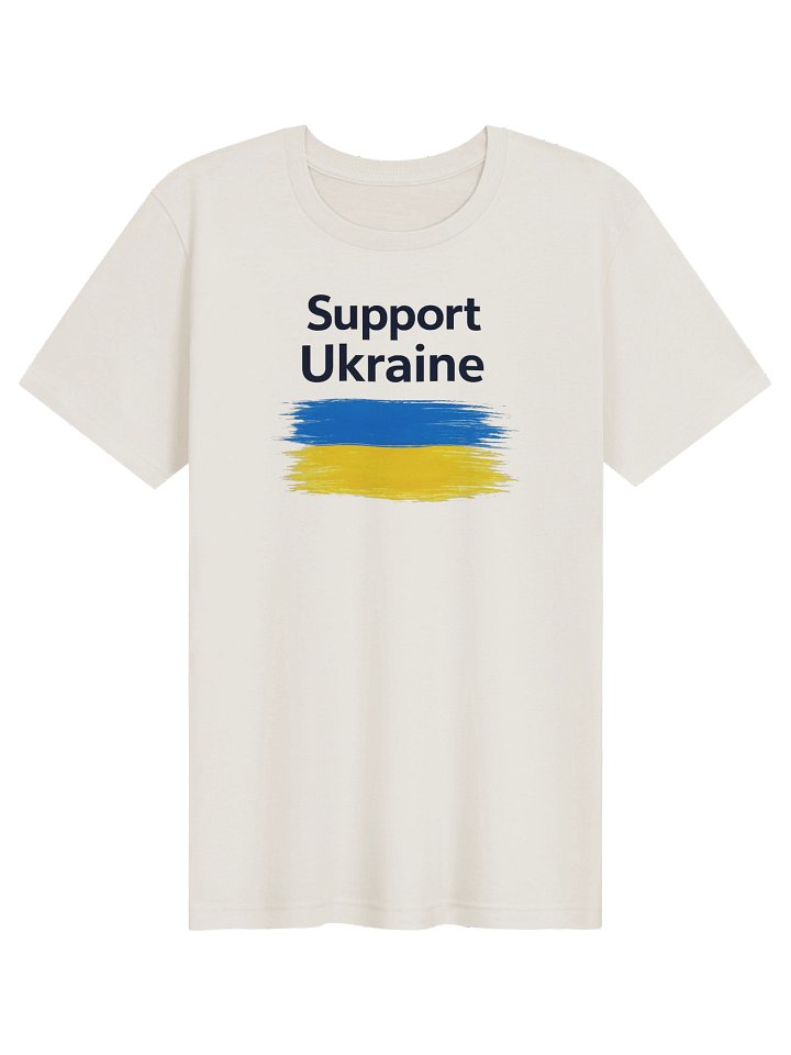 Woman Comfort T-shirt Support Ukraine Flag, retro white product image (1)