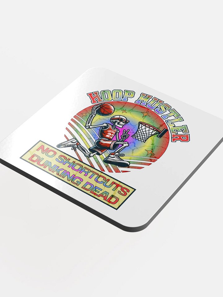 Hoop Hustler No Shortcuts Dunking Dead Skeleton Psychedelie Cork Coaster product image (1)