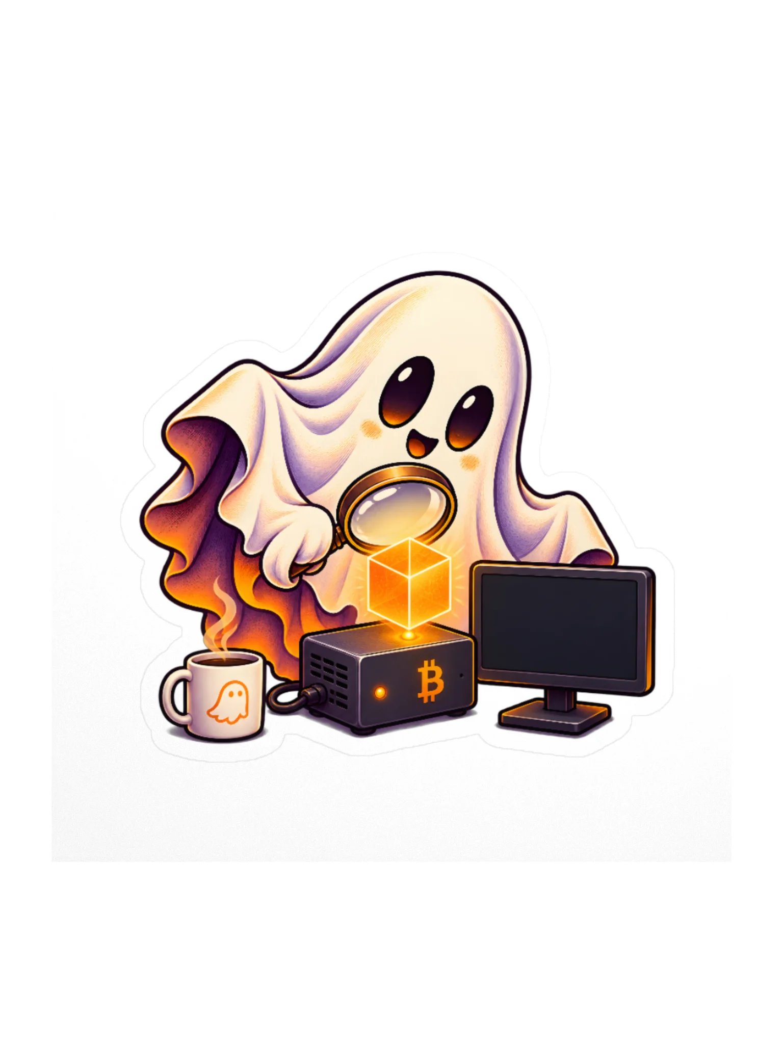 Ghost in the Node Bitcoin Halloween Sticker product image (2)
