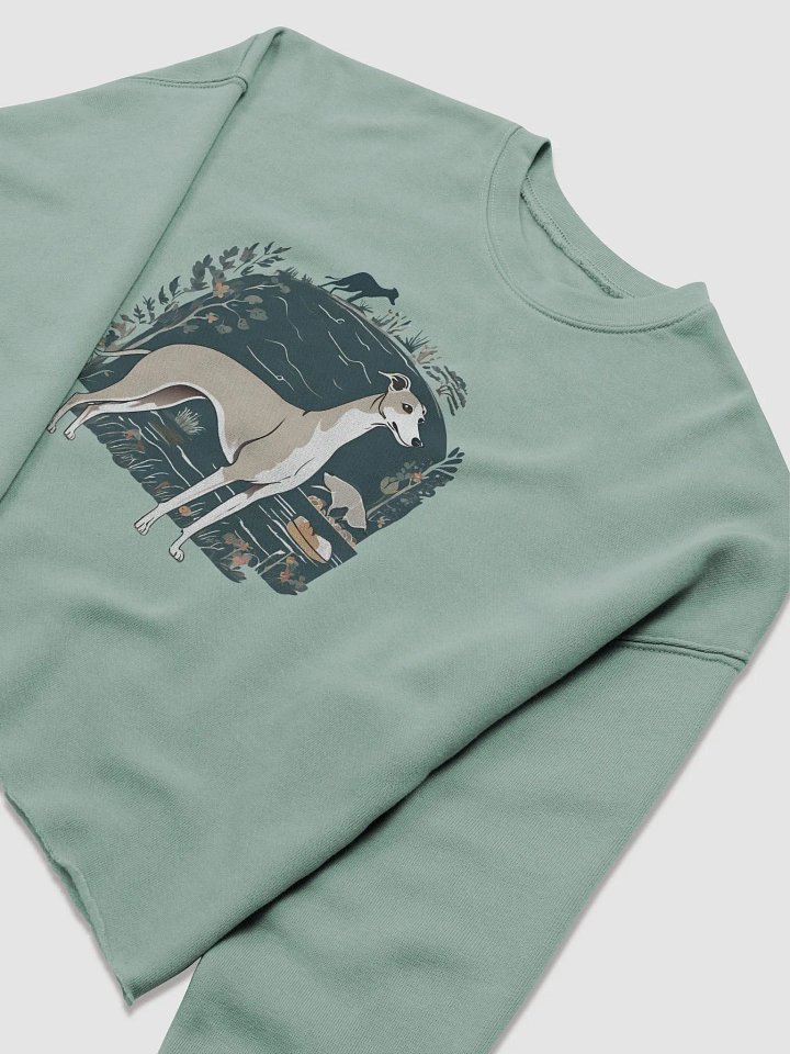 Floral Greyhound Women's Fleece Crop Sweatshirt product image (1)