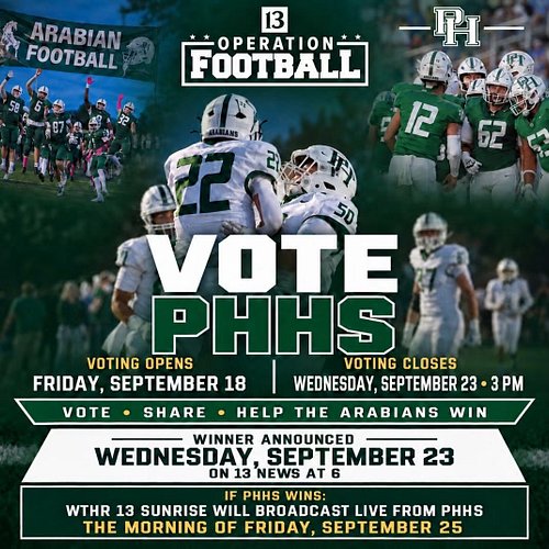 Share! Share! Share!

Only 3 days left to vote and get Pendleton Heights back on WTHR 13 Operation Football. Voting link in t...