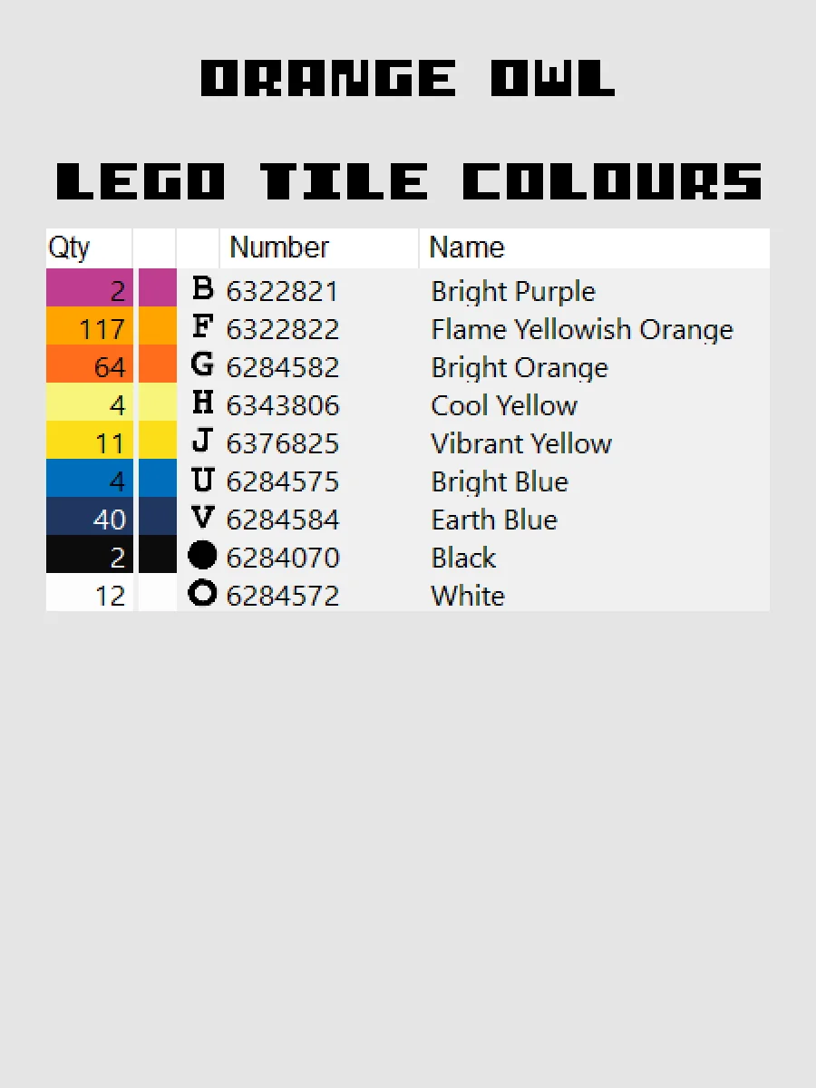 Orange Owl Pixel Art product image (5)