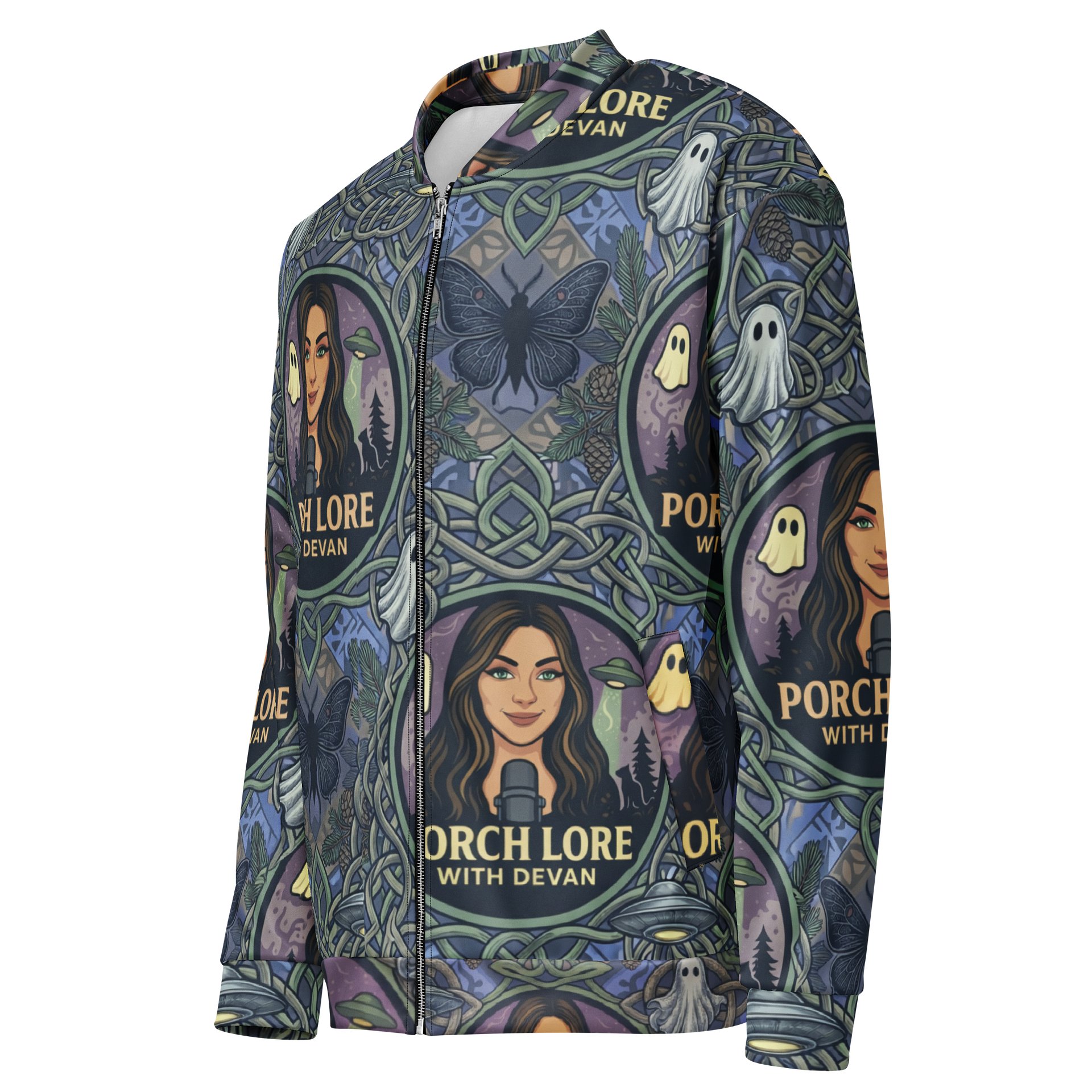 PORCH LORE DEVAN PERIWINKLE MOTH BOMBER JACKET product image (3)