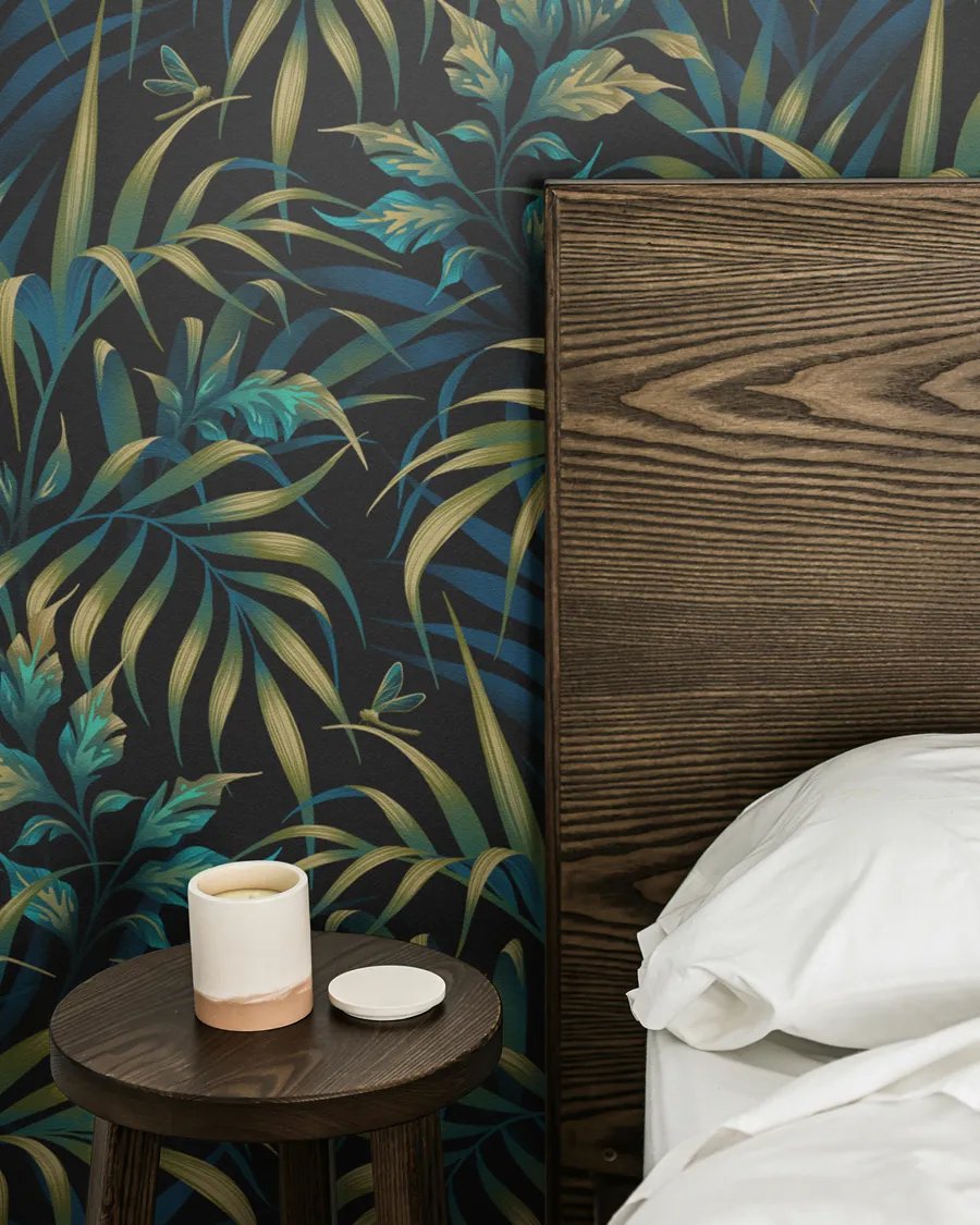 FREE Wallpaper Mockup - Bedside with Oak Headboard product image (4)