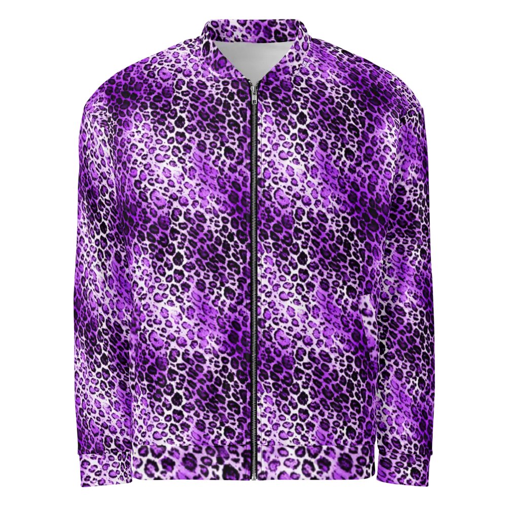 Purple Leopard Pattern Bomber Jacker product image (1)
