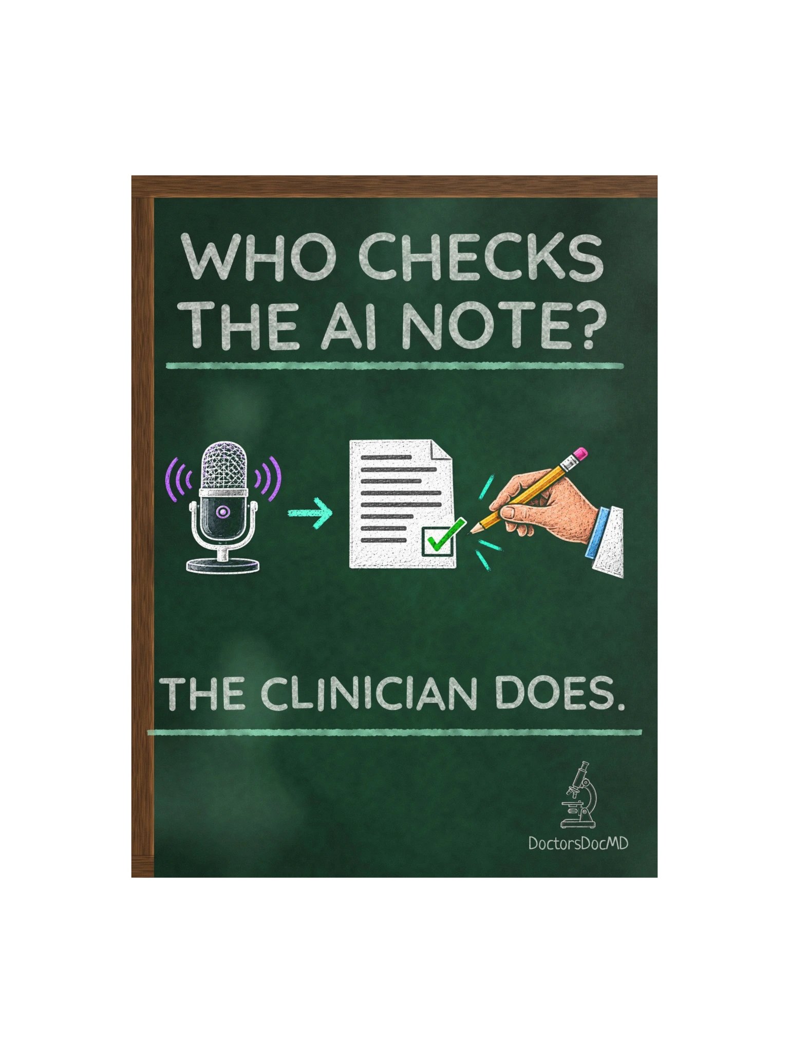 DoctorsDocMD - Who Checks the AI Note? Poster product image (1)