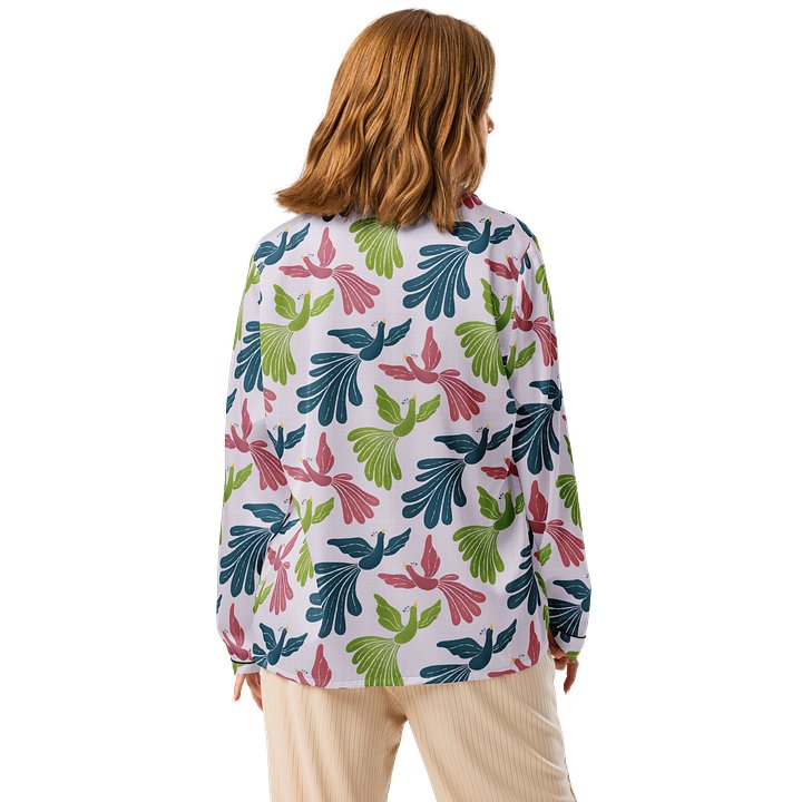 Mid-Century Modern Firebirds Ladies Long Sleeve Pajama Top product image (2)