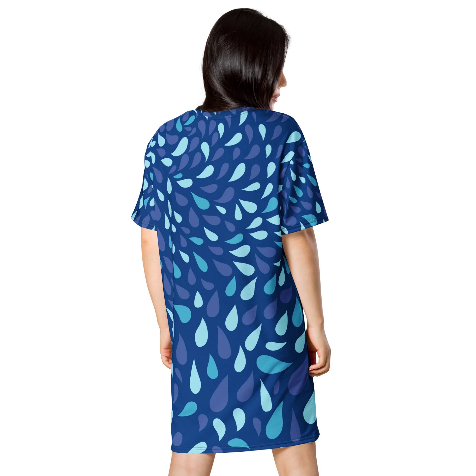 Vibrant Blue Teardrop T-Shirt Dress - Oversized & Stretchy product image (2)