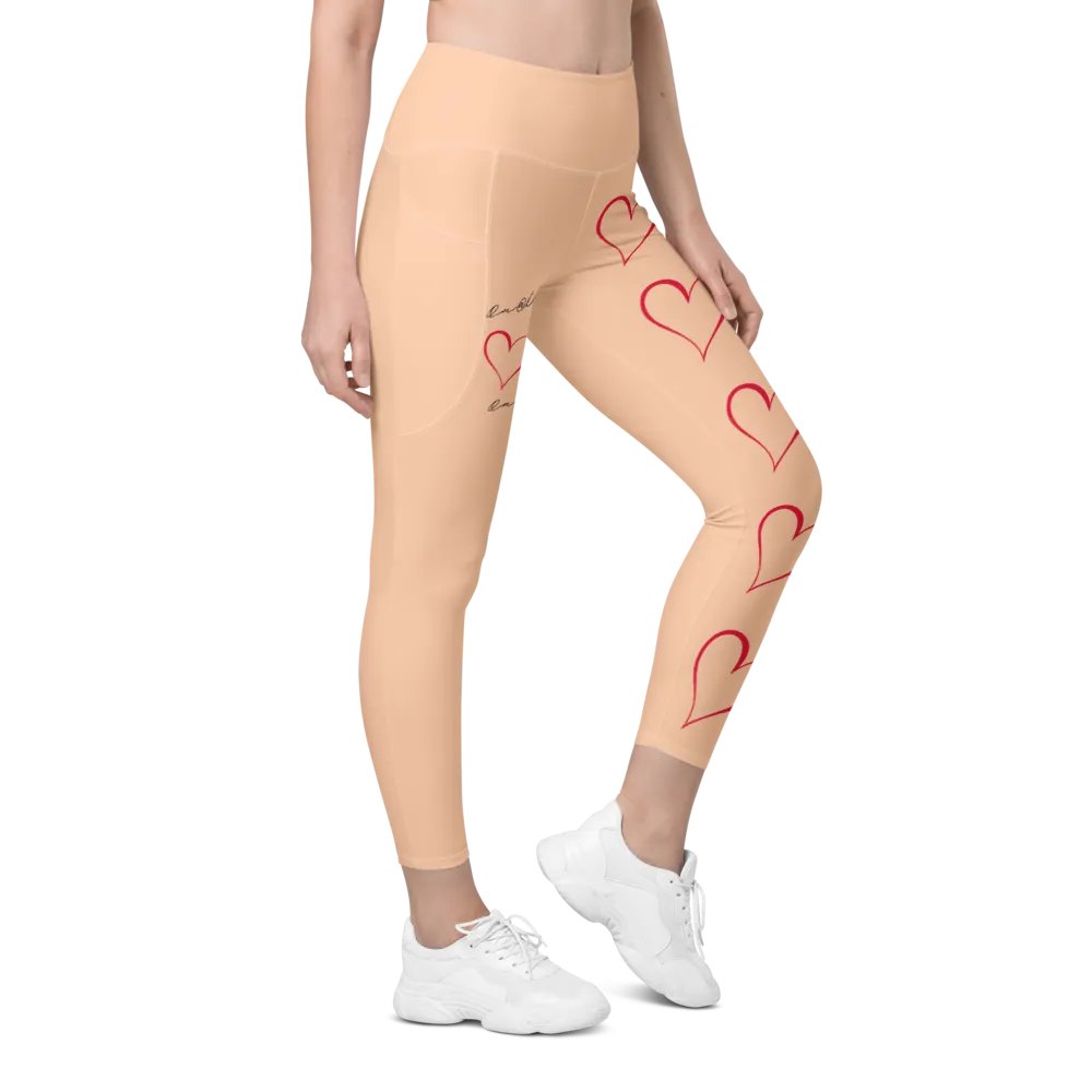 "Qu@lity He@rt" Leggings (Peach) product image (2)