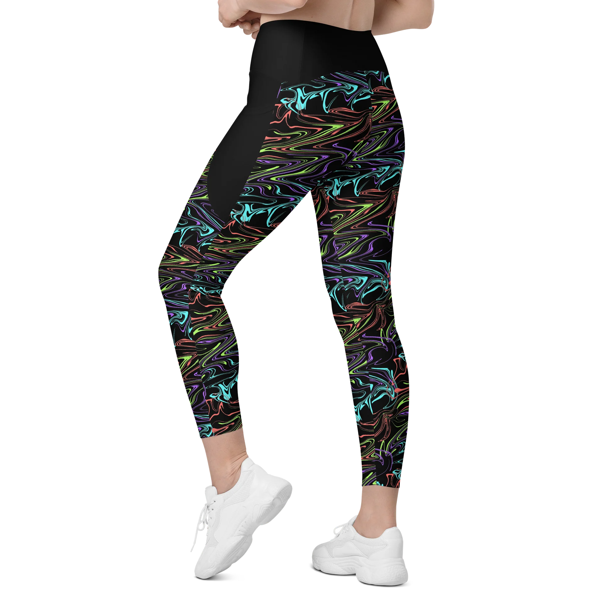 Colorful Crossover Pocket Leggings product image (6)