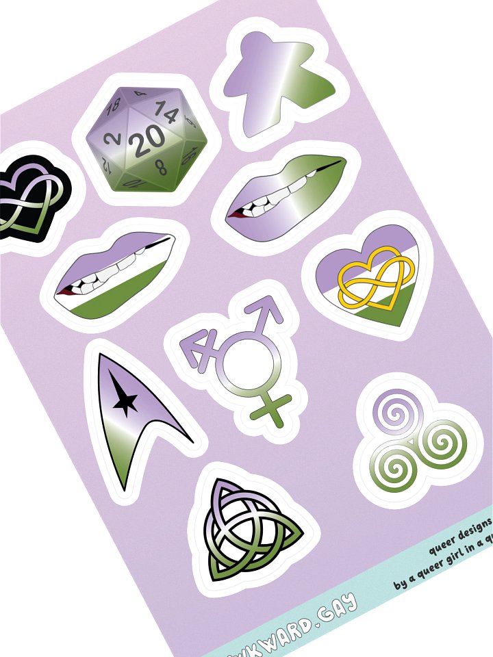 Genderqueer Pride Mixed Designs Sticker Sheet product image (1)