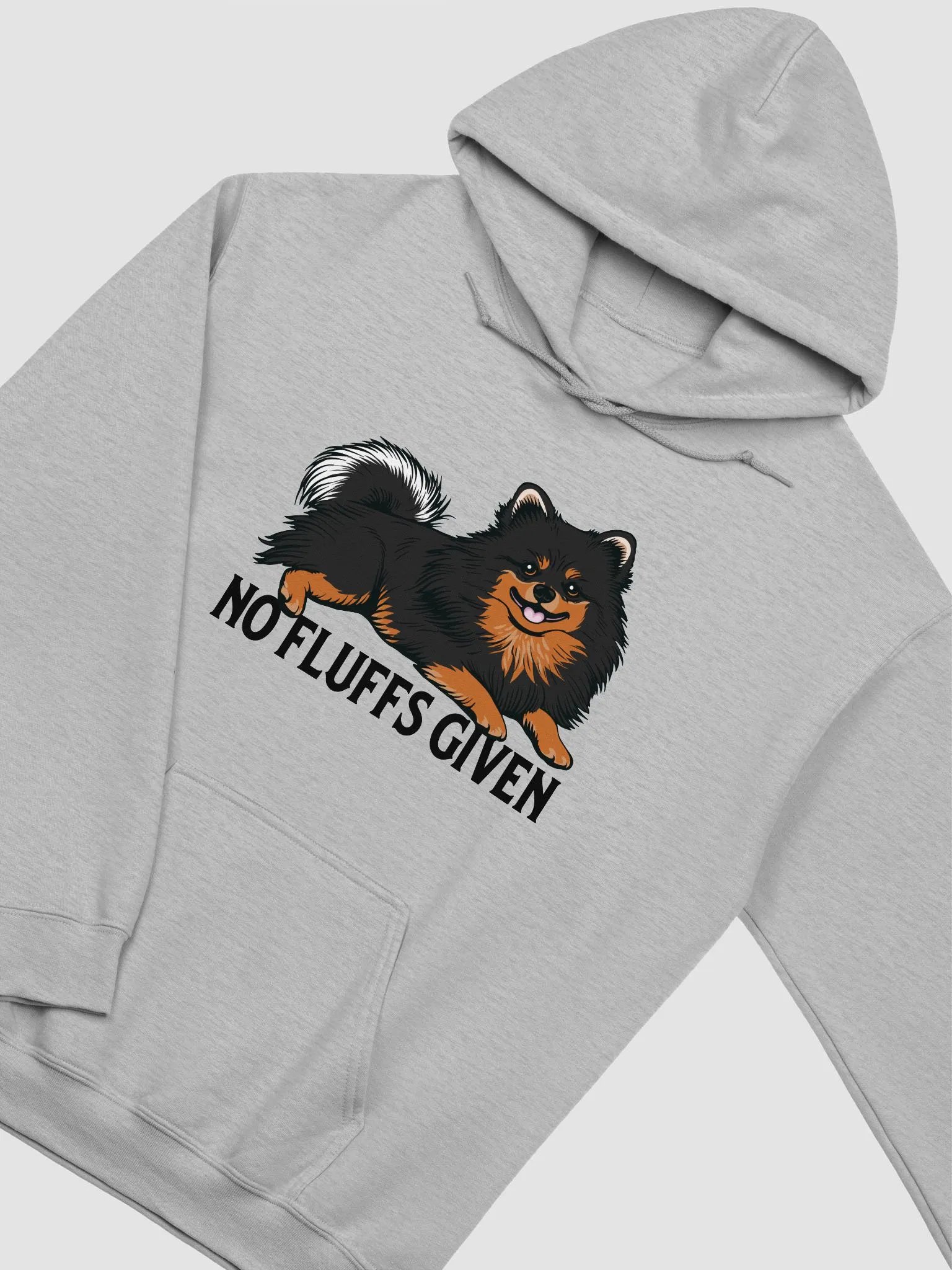 No Fluffs Given Hooded Sweatshirt of a Pomeranian(Tricolor) | Funny Hoodie for Pomeranian Paw-rents product image (5)
