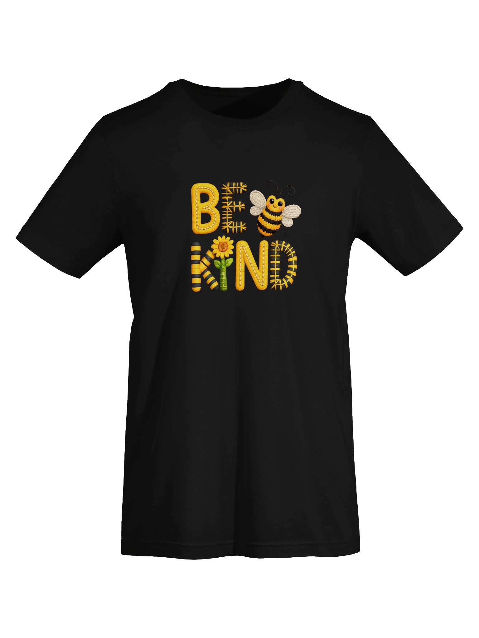"Bee Kind" Cute Patchwork Honeybee Graphic T-Shirt product image (5)