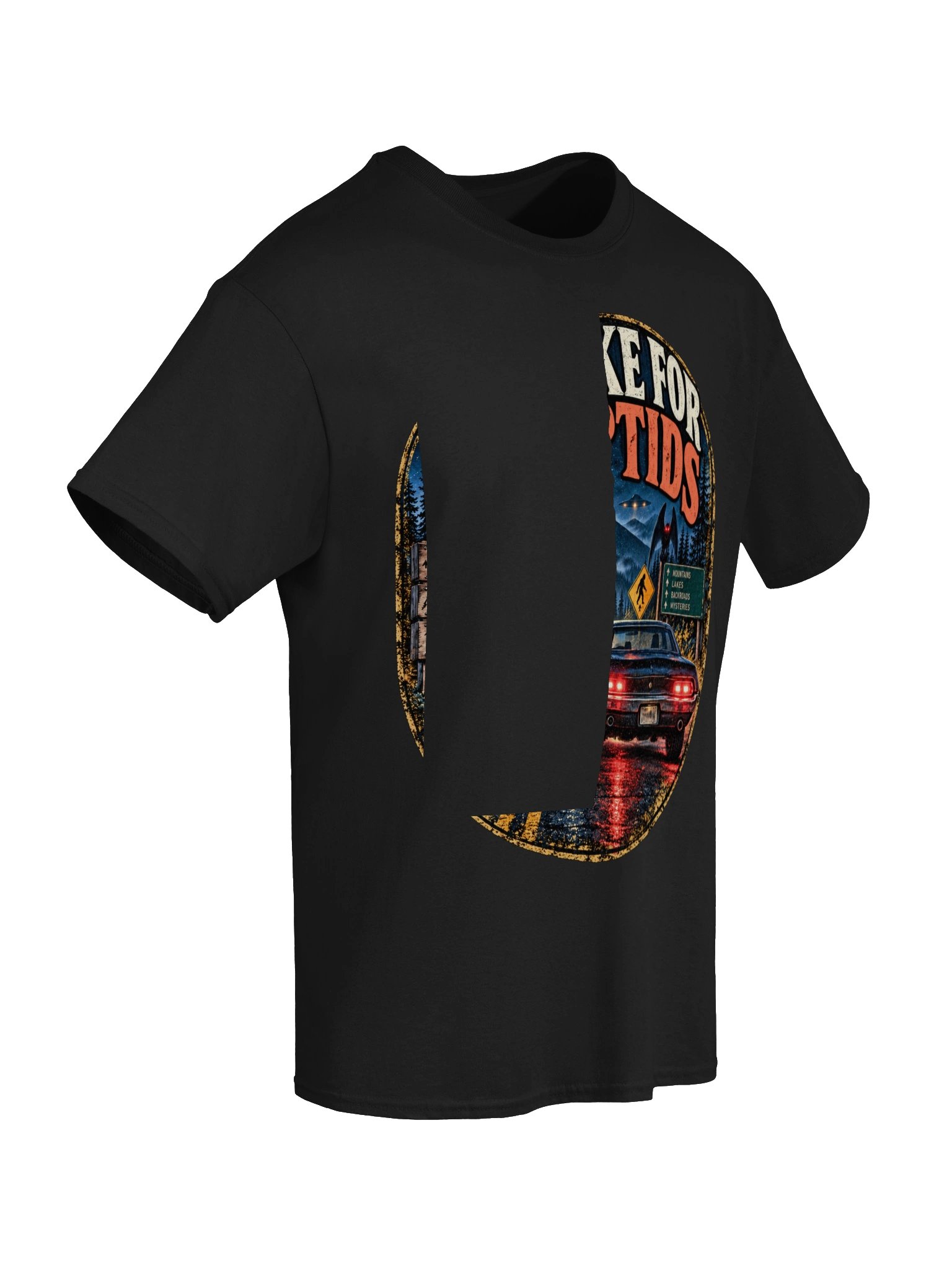 I Brake for Cryptids T-Shirt – Bigfoot & Mothman Road Trip Tee product image (7)