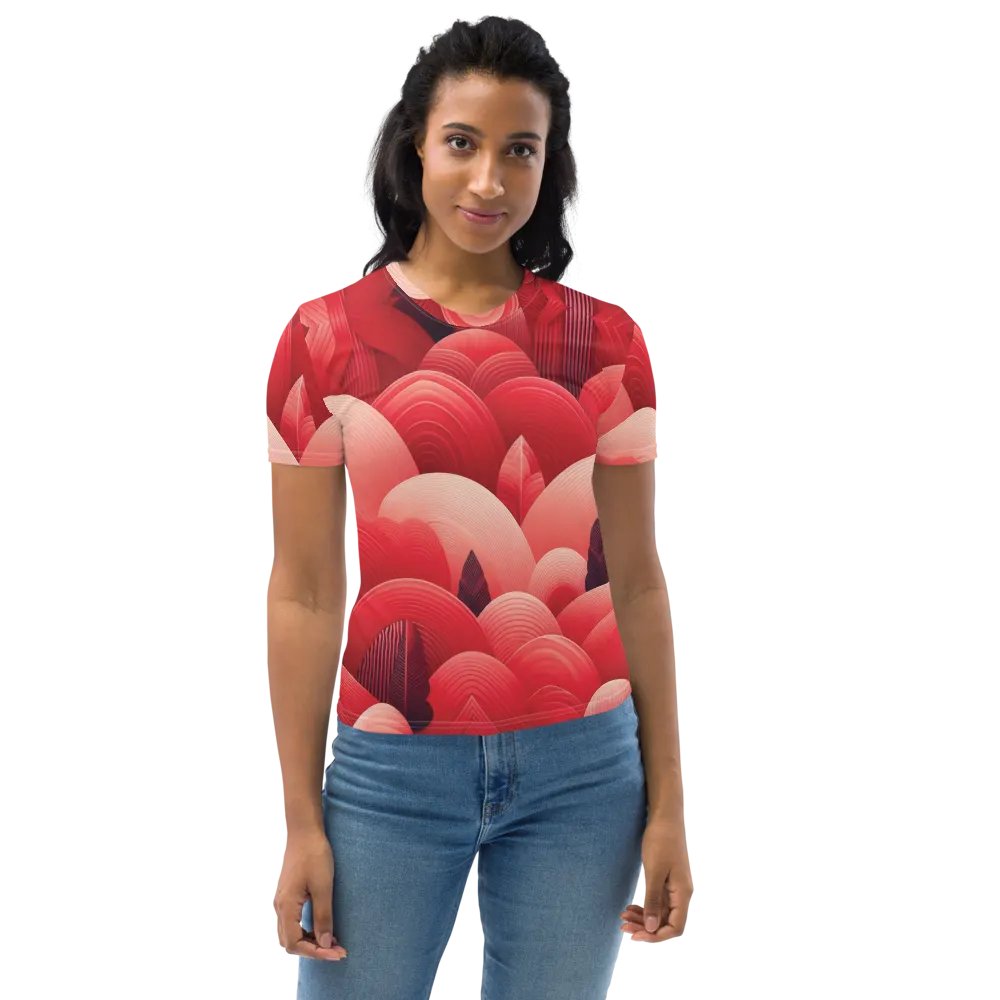Women's Full-Print-4 Red Glitch Tee product image (2)