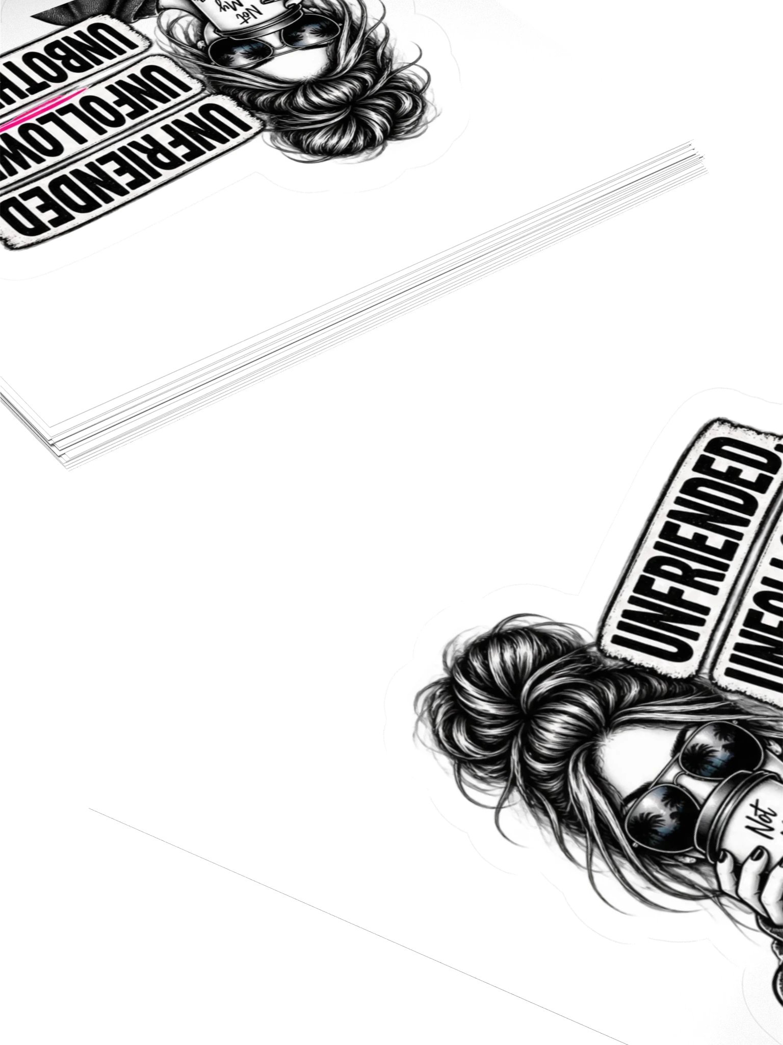 Unfriended Unfollowed Unbothered — Kiss Cut Sticker product image (4)