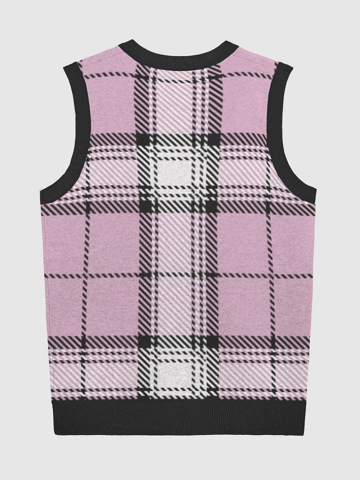 Pink Plaid Knitted Vest product image (2)